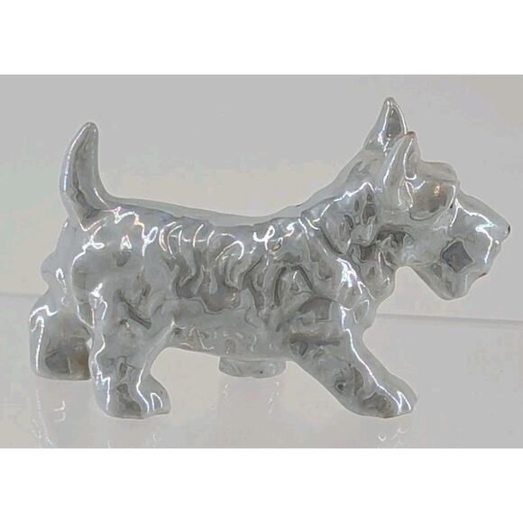 Vintage Porcelain Ceramic Dog Terrier Scottie Figurine 2.5" Tall Made In Japan - Picture 5 of 8